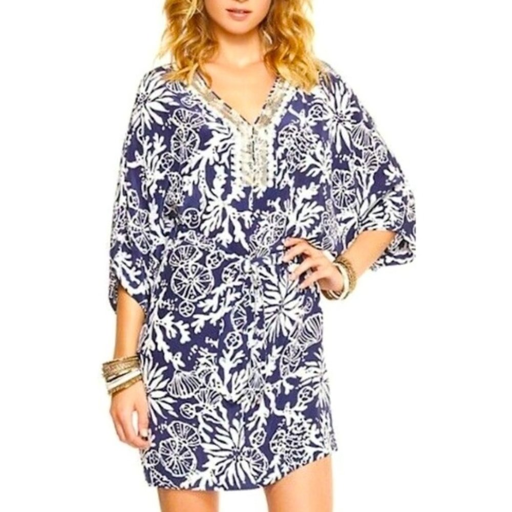 GUC Lilly Pulitzer Wilda Belted Caftan Dress Sz L